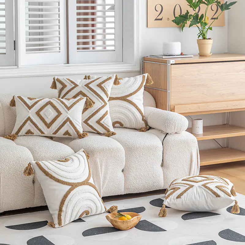 Bohemian Tufted Pillow Cover for Home Decor.