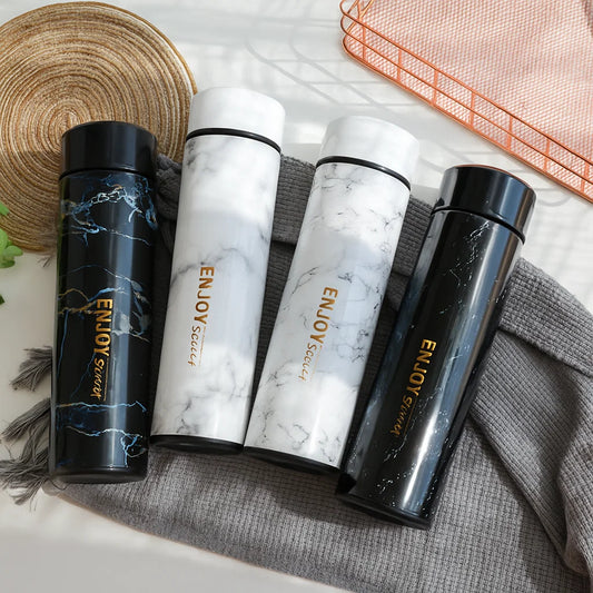 Marble Insulated Water Bottle and Cup